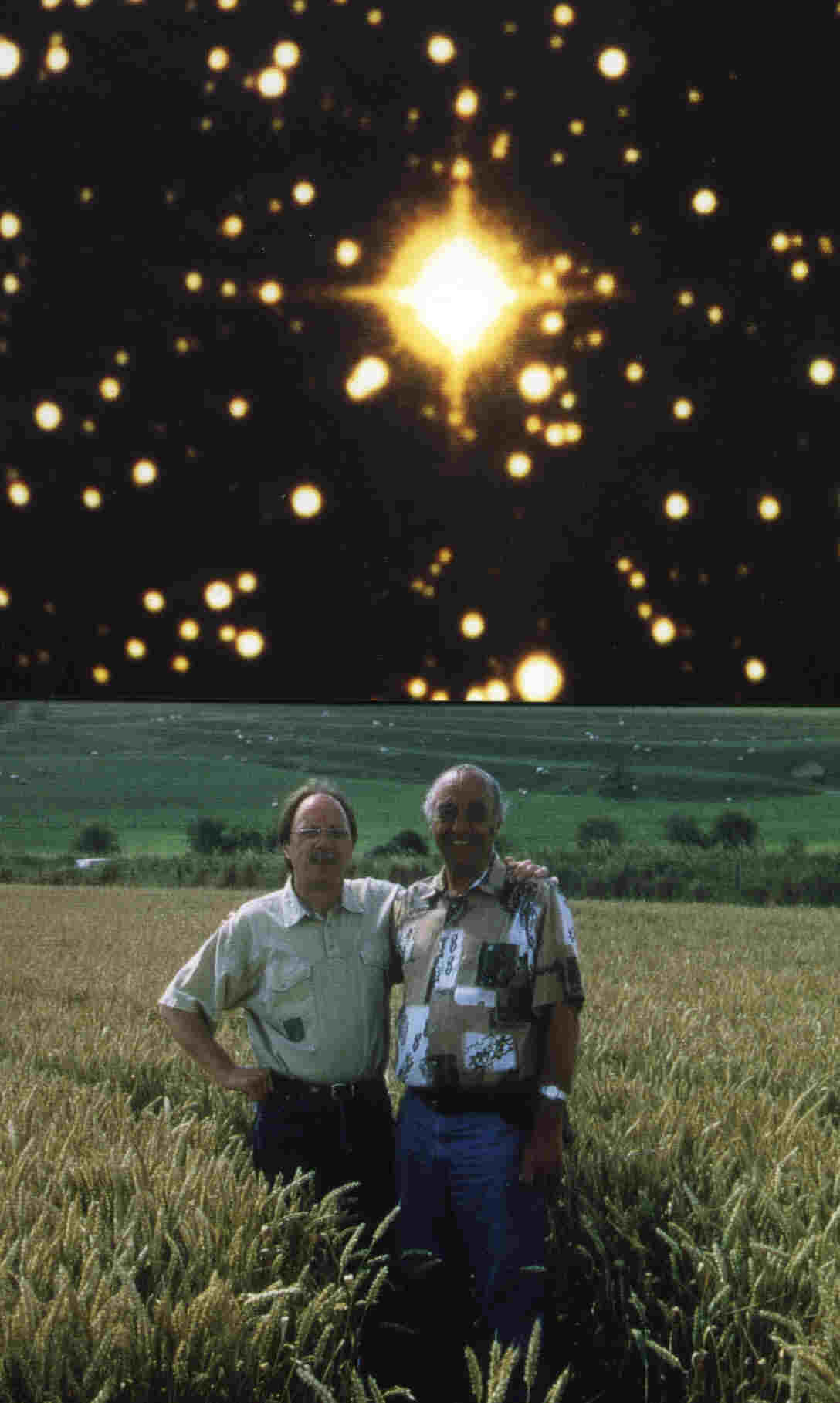 Koch/Kyborg in a remote field in Pewsey with HD42807 (Composition with a Hubble pic)